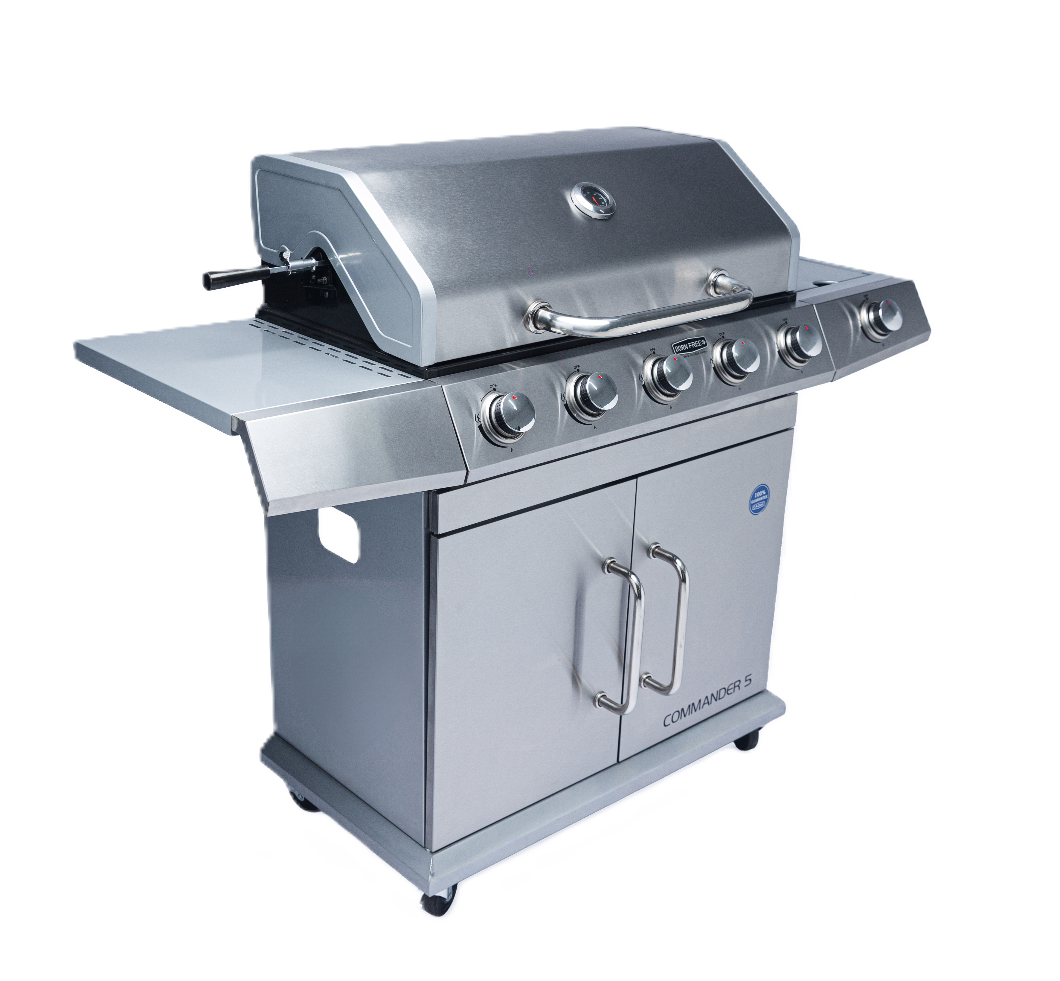 My Store 5 Burner Commander Gas Braai with LPGSA approval, featuring multiple burners and stainless steel construction.
