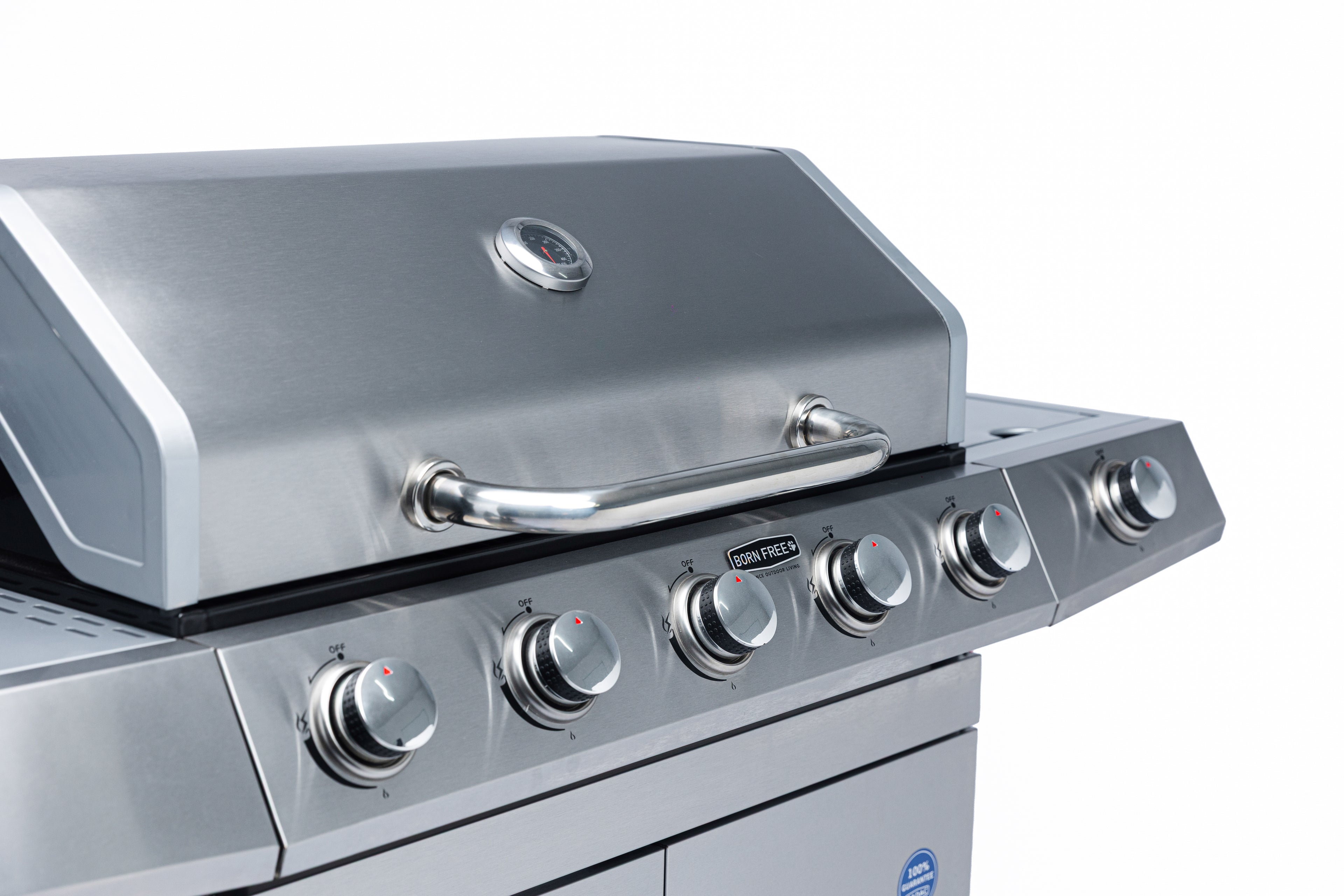 My Store 5 Burner Commander Gas Braai with LPGSA approval, featuring multiple burners and a sturdy grilling surface.