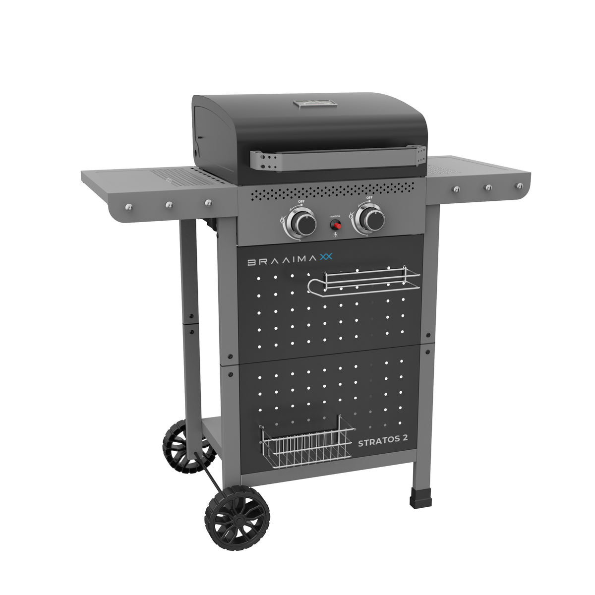 Cadac Braaimaxx Stratos 2 gas braai with stainless steel construction and LPGSA approval, perfect for outdoor grilling.