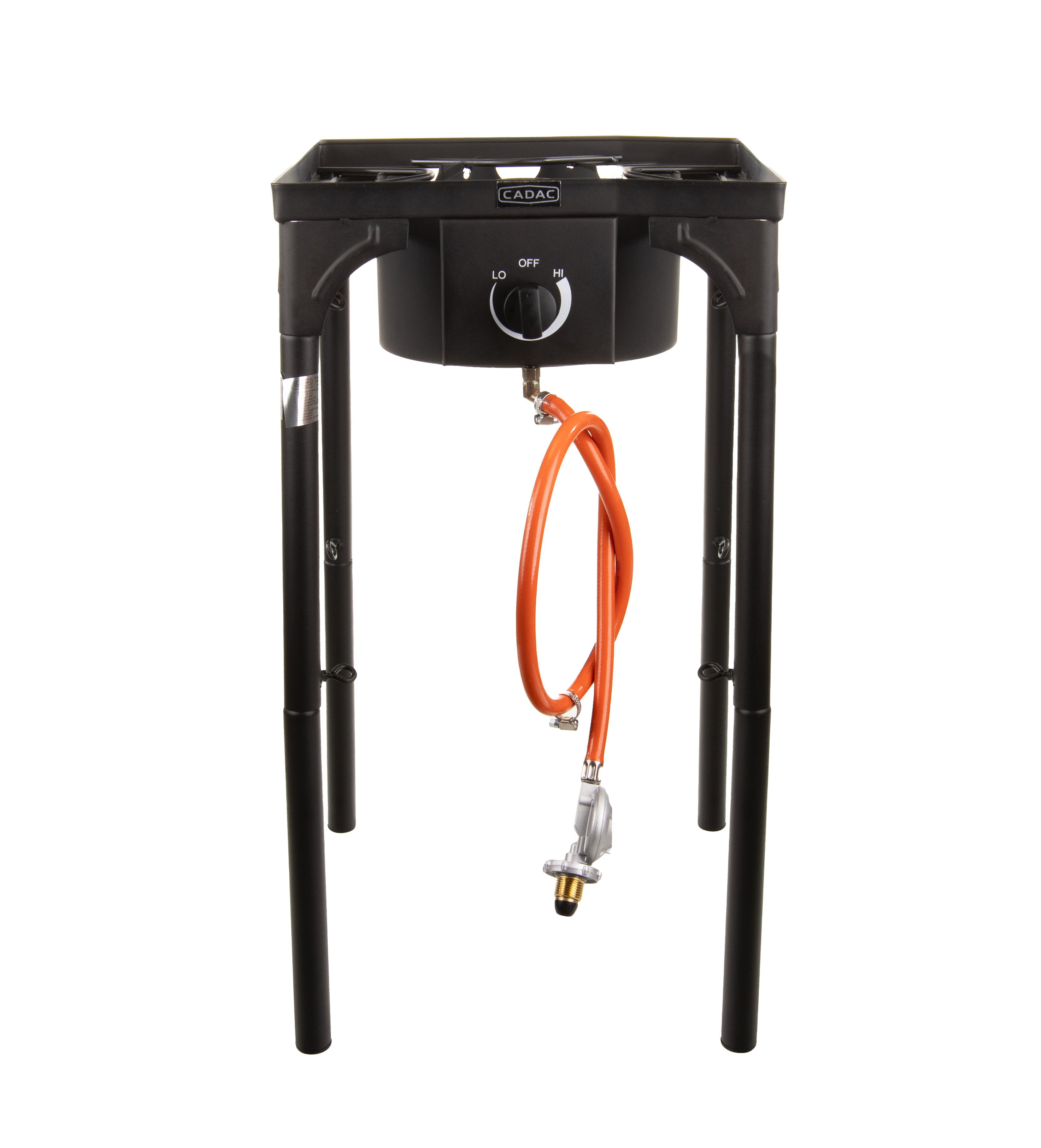 My Store Single Burner Gas Cooker with LPGSA approval, featuring a compact design and stainless steel surface.
