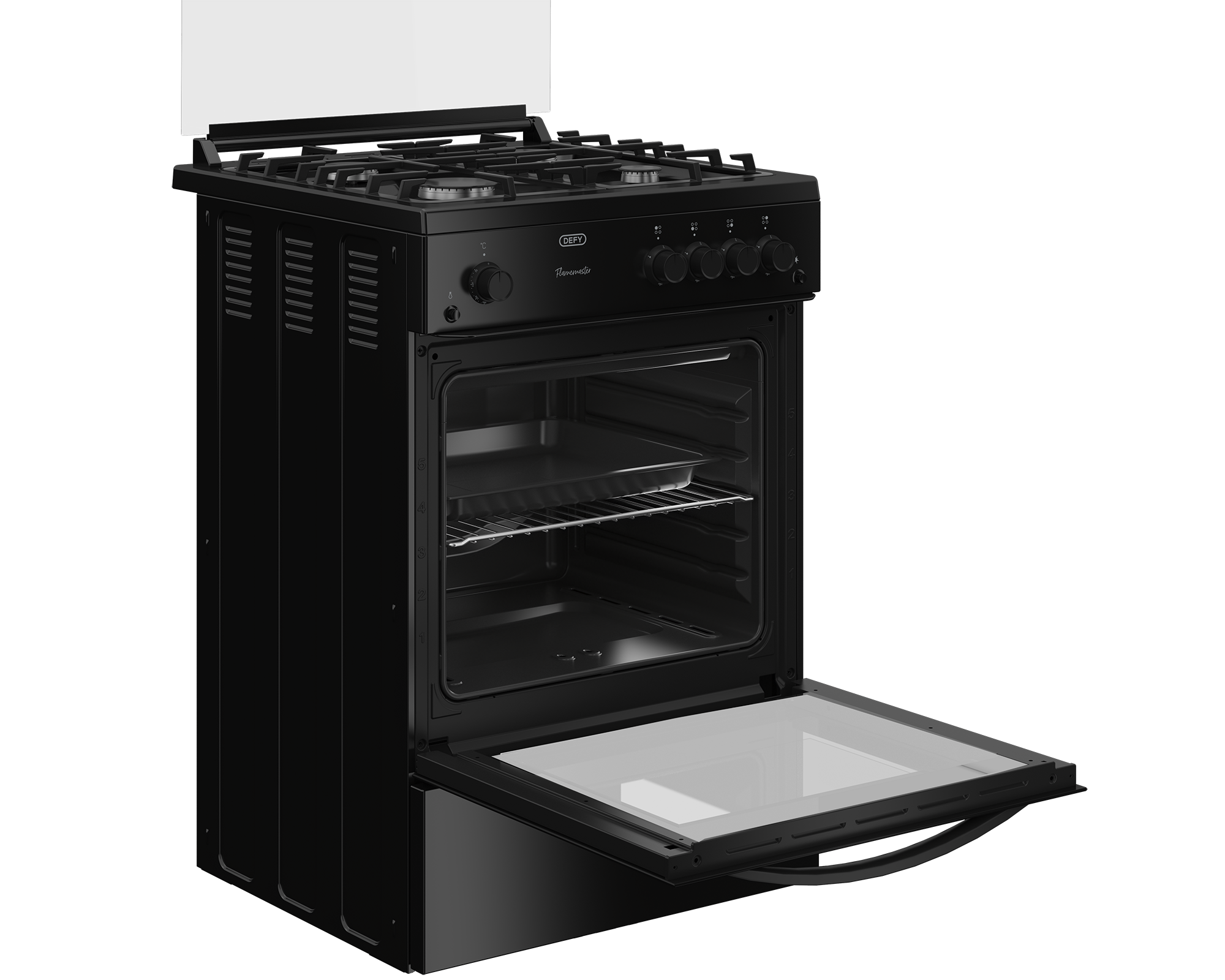 60cm Full Gas Freestanding Stove Black - The Gas Boys