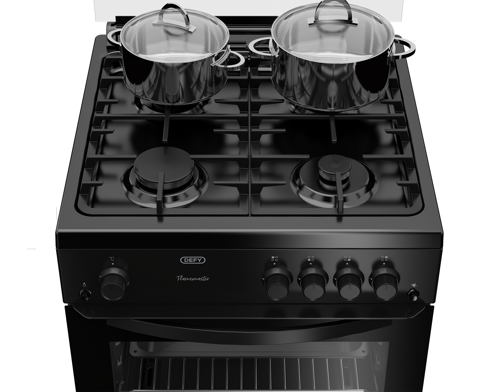 60cm Full Gas Freestanding Stove Black - The Gas Boys