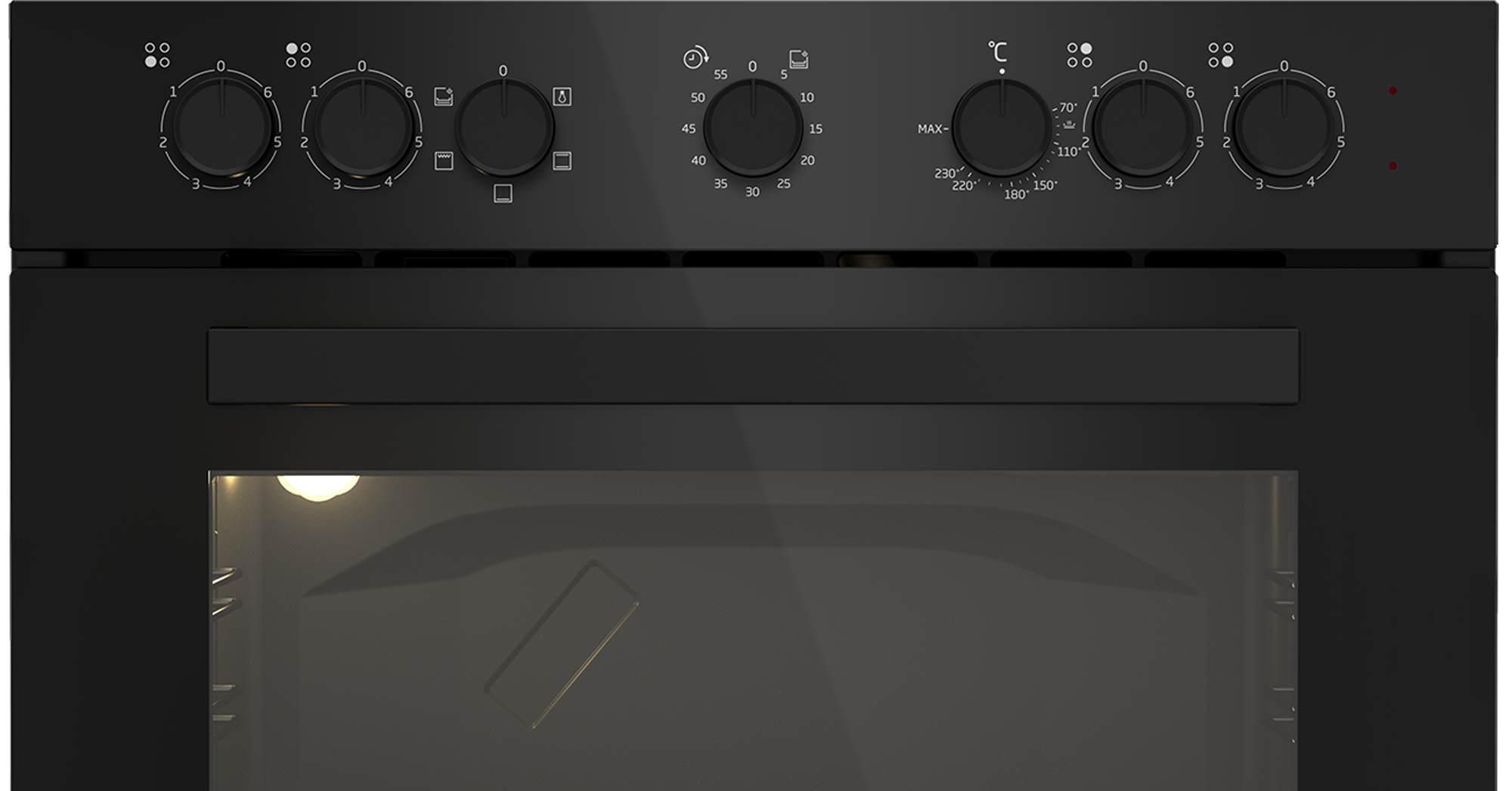 60cm Slimline Undercounter Static Oven Black - The Gas Boys