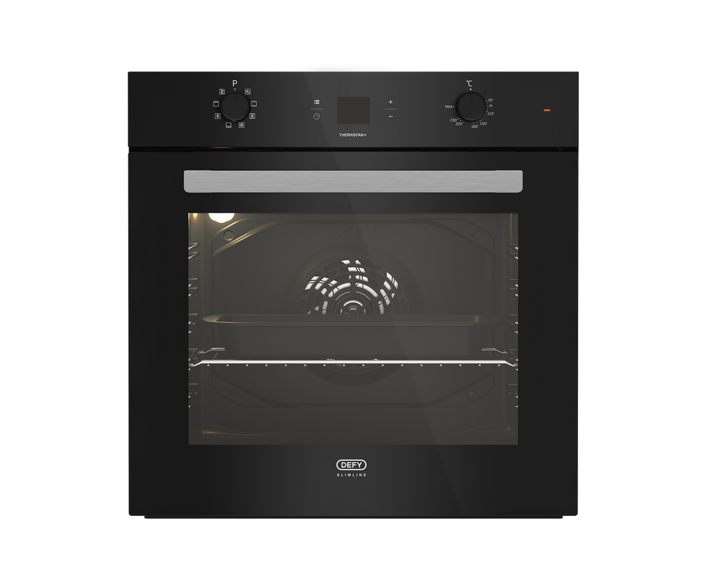 60cm Slimline Eye-Level ThermoFan+ Oven Black - The Gas Boys