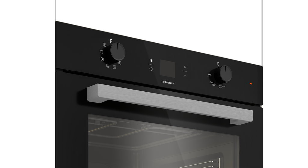 60cm Slimline Eye-Level ThermoFan+ Oven Black - The Gas Boys