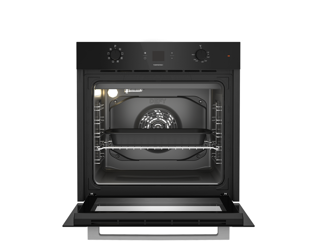 60cm Slimline Eye-Level ThermoFan+ Oven Black - The Gas Boys