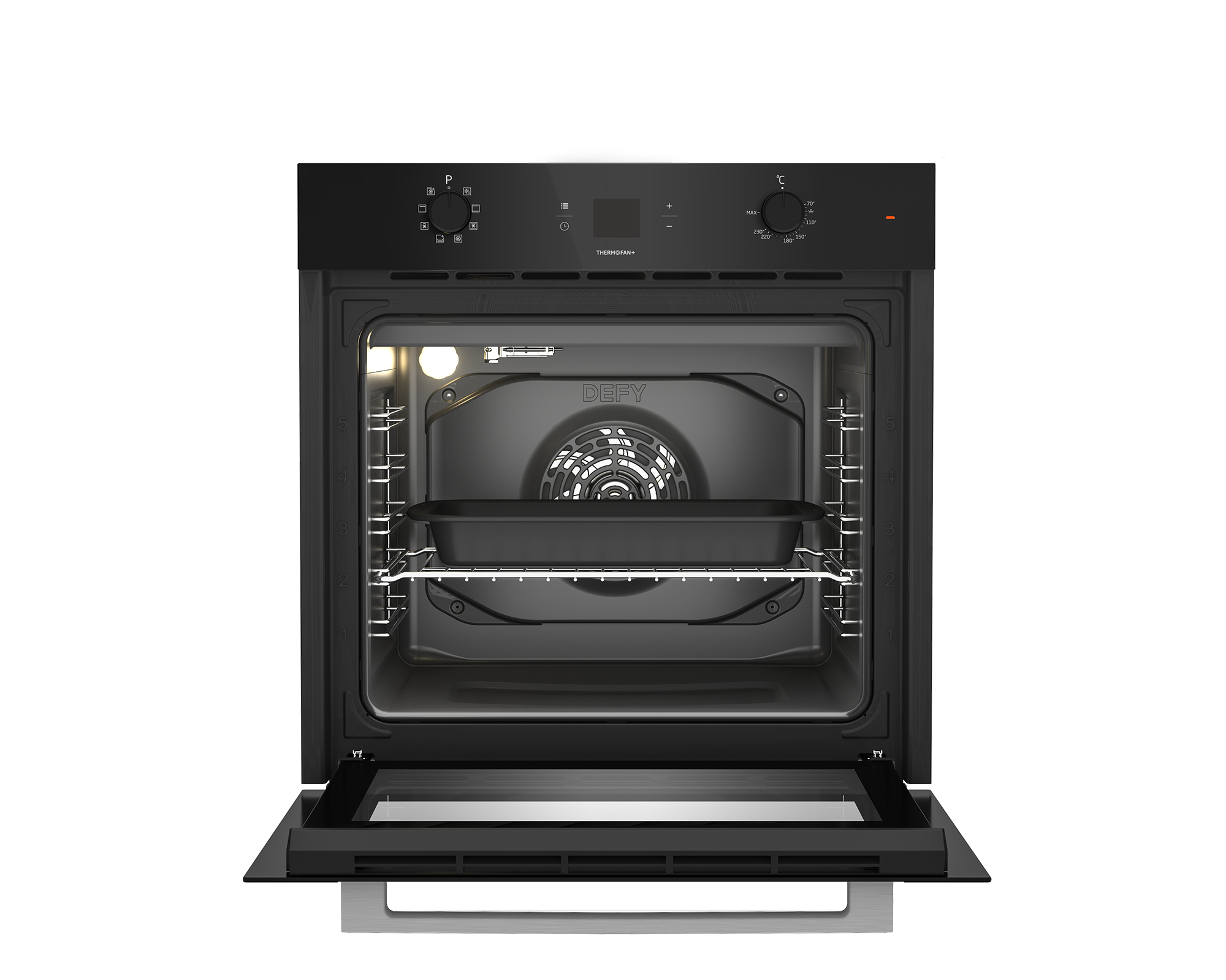 60cm Slimline Eye-Level ThermoFan+ Oven Black - The Gas Boys