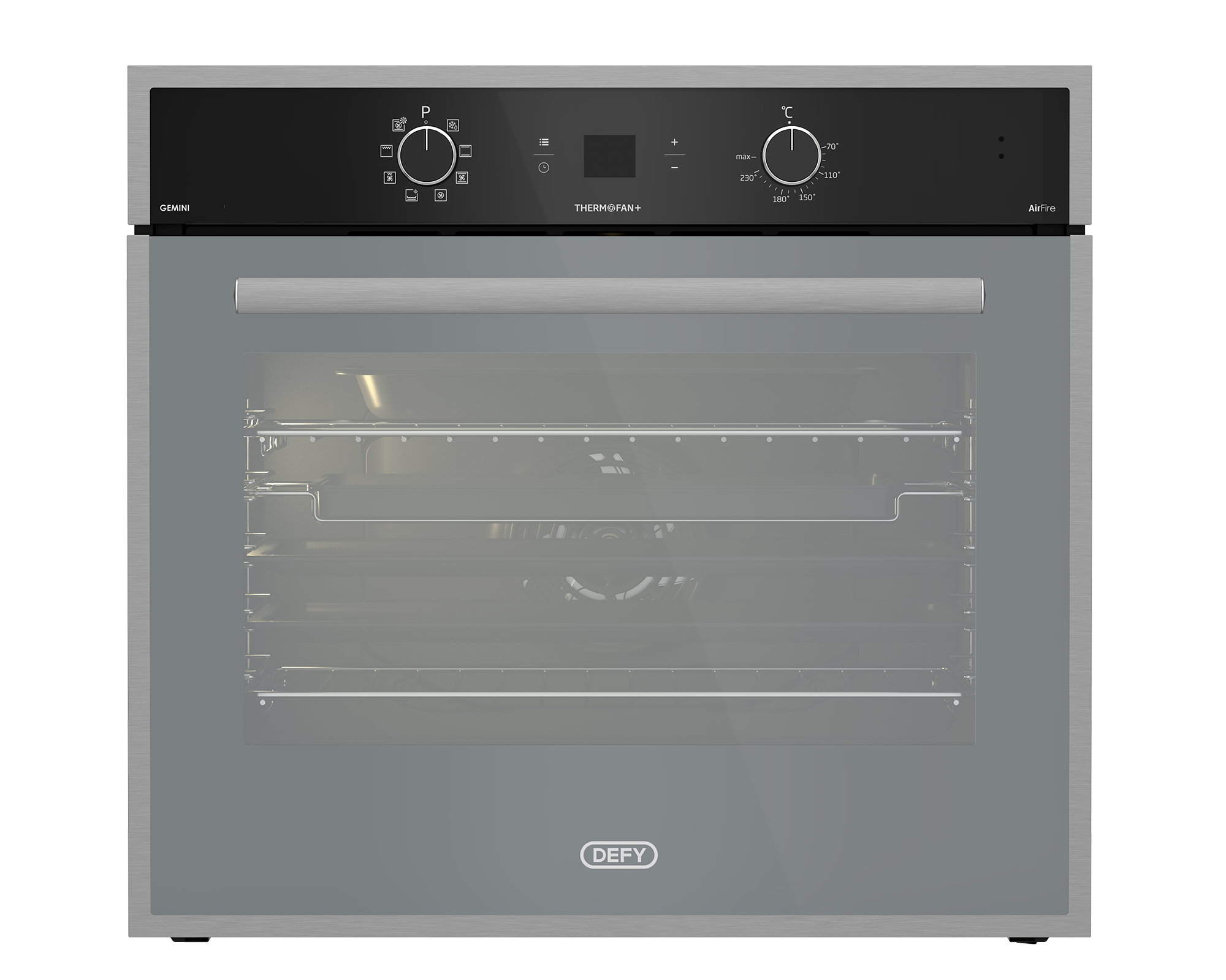 70cm Gemini Single Oven ThermoFan+ & AirFire Mirror - The Gas Boys