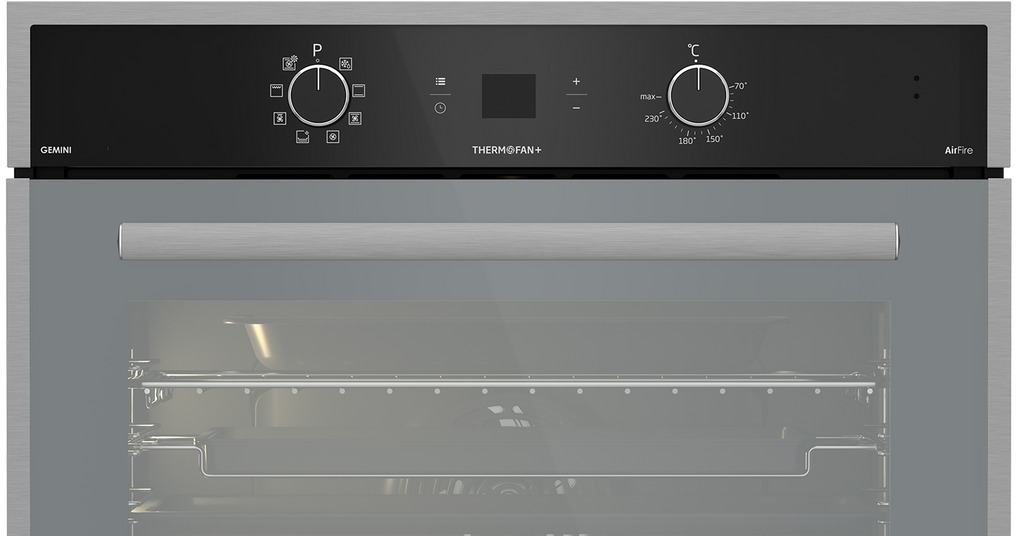 70cm Gemini Single Oven ThermoFan+ & AirFire Mirror - The Gas Boys