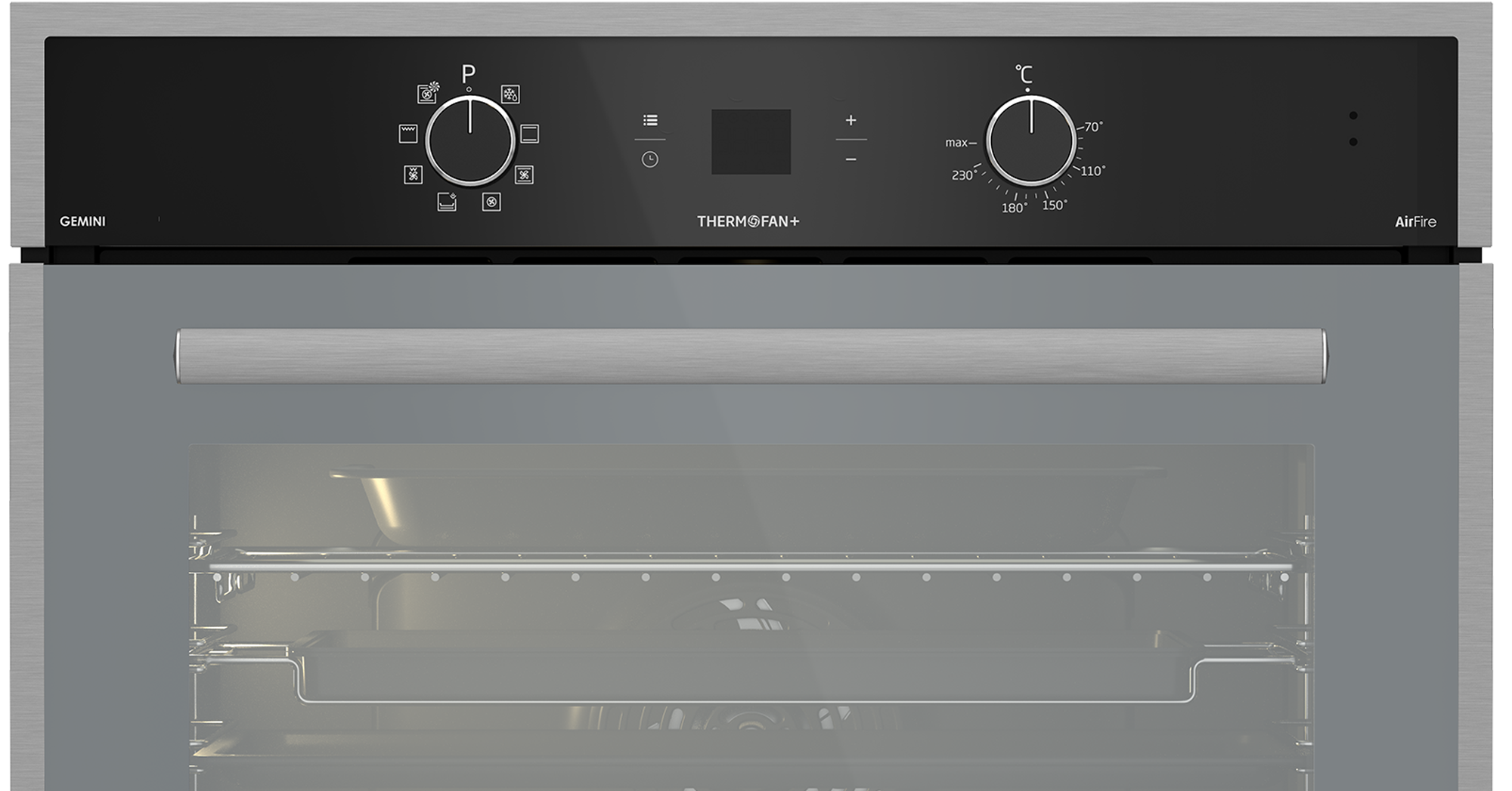 70cm Gemini Single Oven ThermoFan+ & AirFire Mirror - The Gas Boys