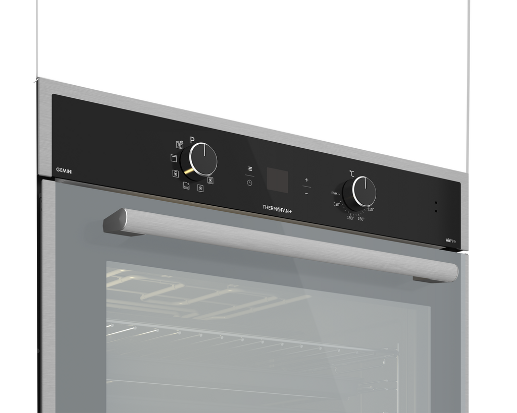 70cm Gemini Single Oven ThermoFan+ & AirFire Mirror - The Gas Boys
