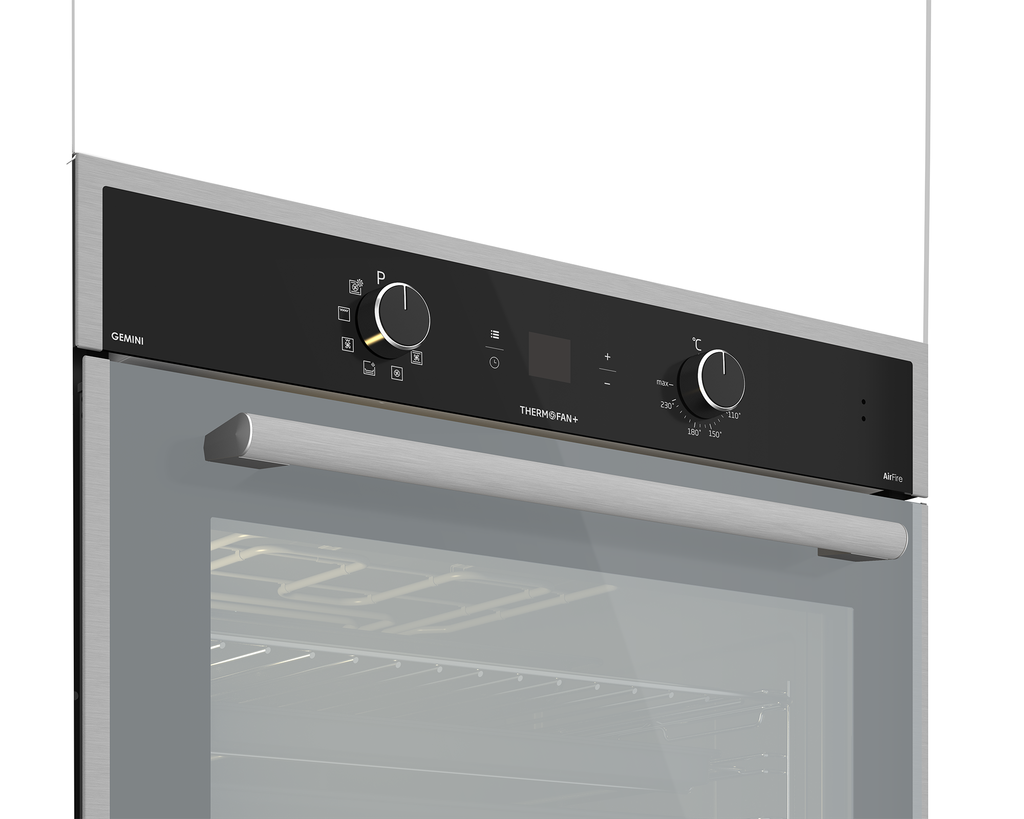 70cm Gemini Single Oven ThermoFan+ & AirFire Mirror - The Gas Boys