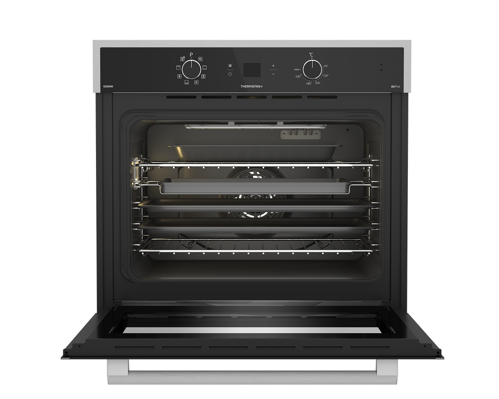 70cm Gemini Single Oven ThermoFan+ & AirFire Mirror - The Gas Boys