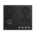60cm Slimline Gas on Glass Hob with Wok Black - The Gas Boys