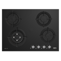 70cm Gemini Gas on Glass Hob with Wok Black - The Gas Boys