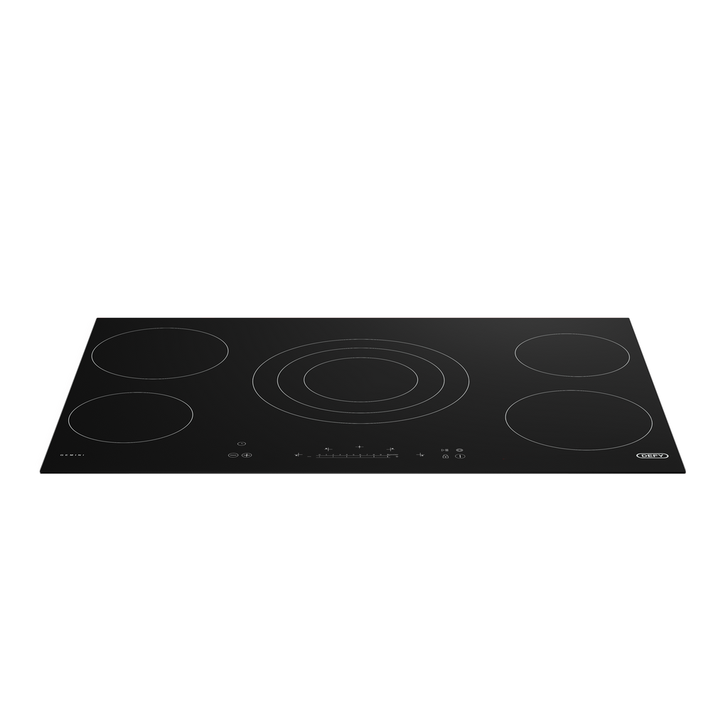 90cm Gemini Vitroceramic Triple Zone Hob Black CP - The Gas Boys