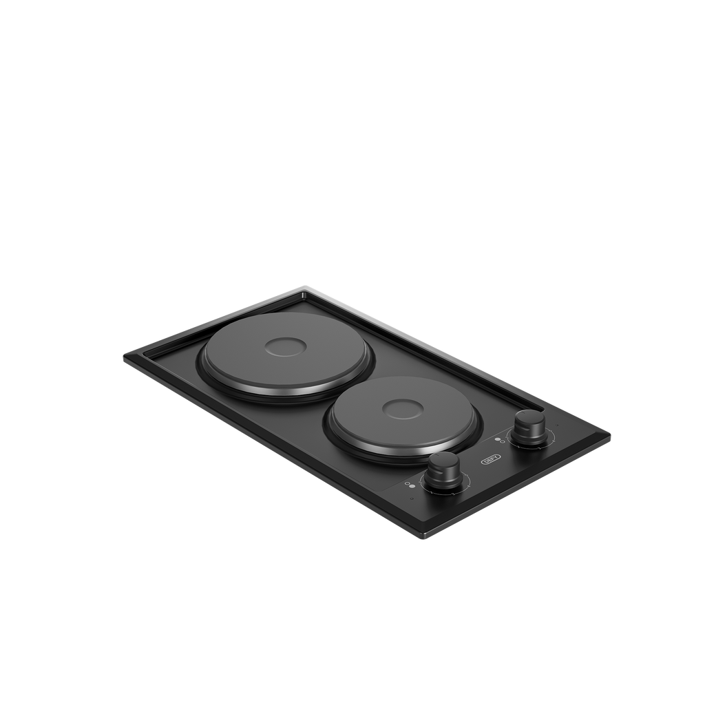 30cm Domino Solid Hob Black / Stainless steel - The Gas Boys