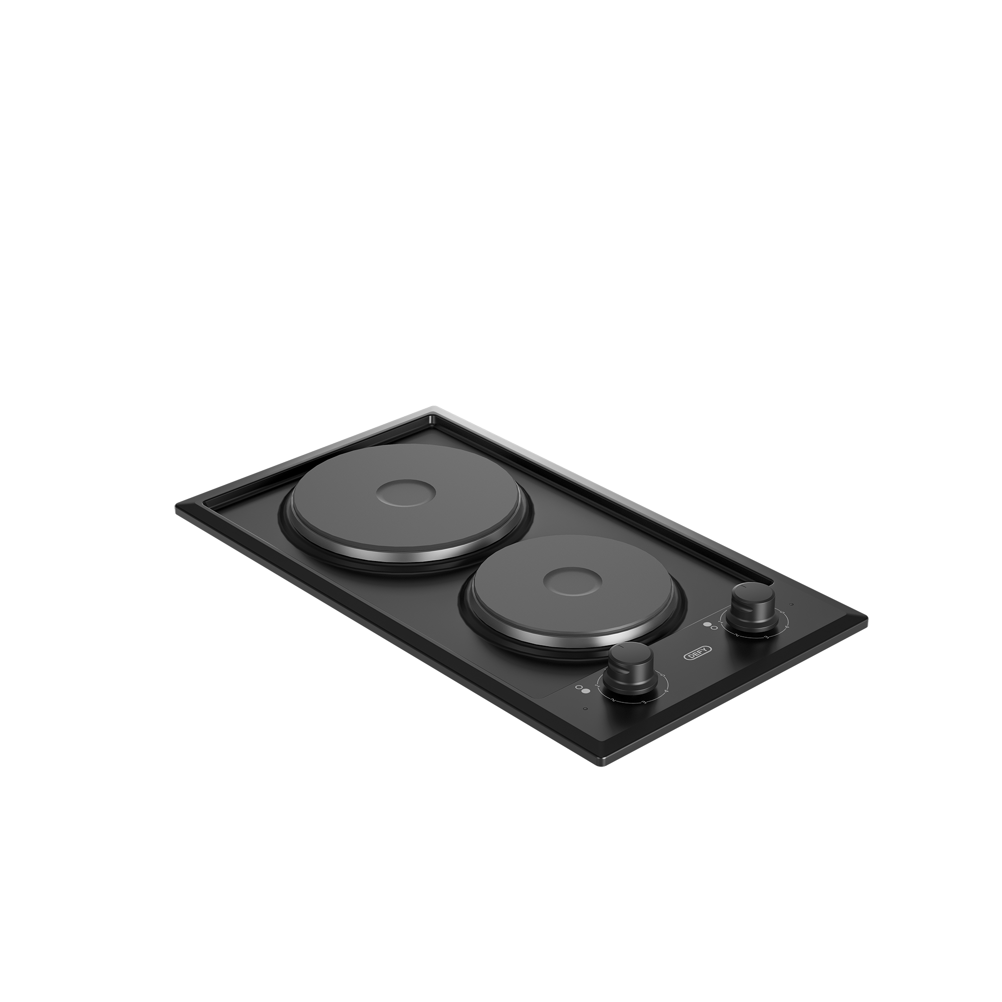 30cm Domino Solid Hob Black / Stainless steel - The Gas Boys