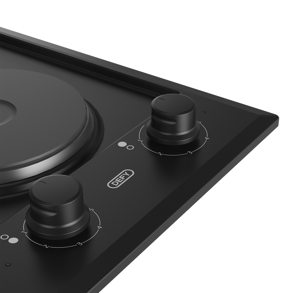 30cm Domino Solid Hob Black / Stainless steel - The Gas Boys