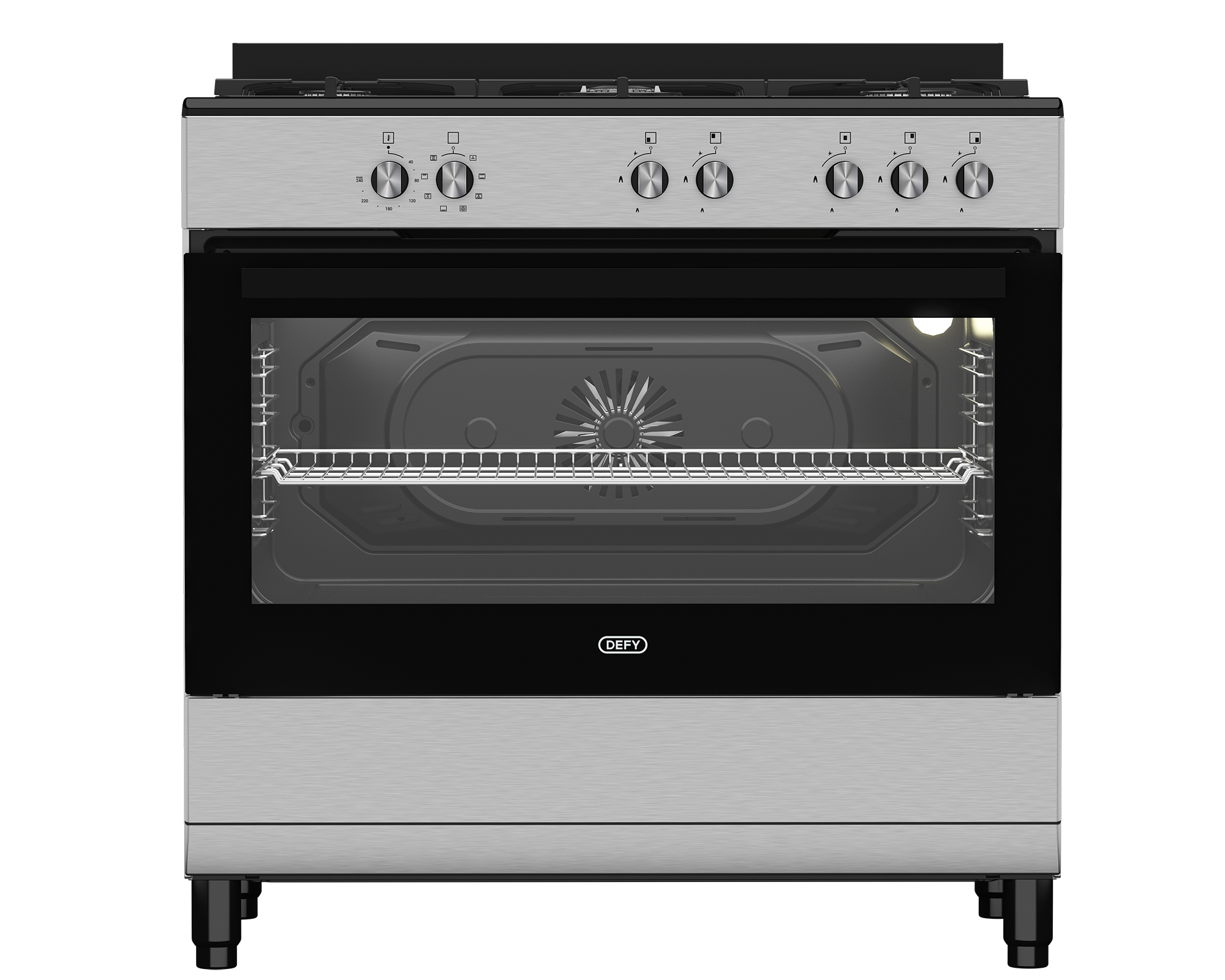 90cm New York Gas Electric Range Cooker ThermoFan+ Black - The Gas Boys