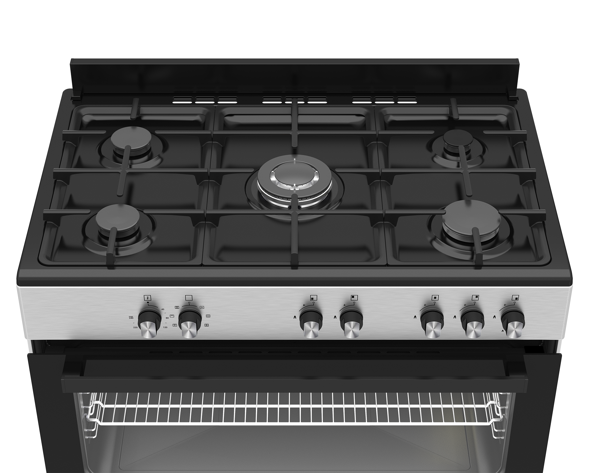 90cm New York Gas Electric Range Cooker ThermoFan+ Black - The Gas Boys
