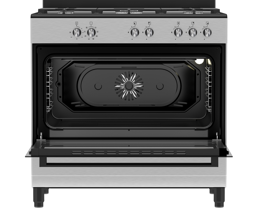 90cm New York Gas Electric Range Cooker ThermoFan+ Black - The Gas Boys