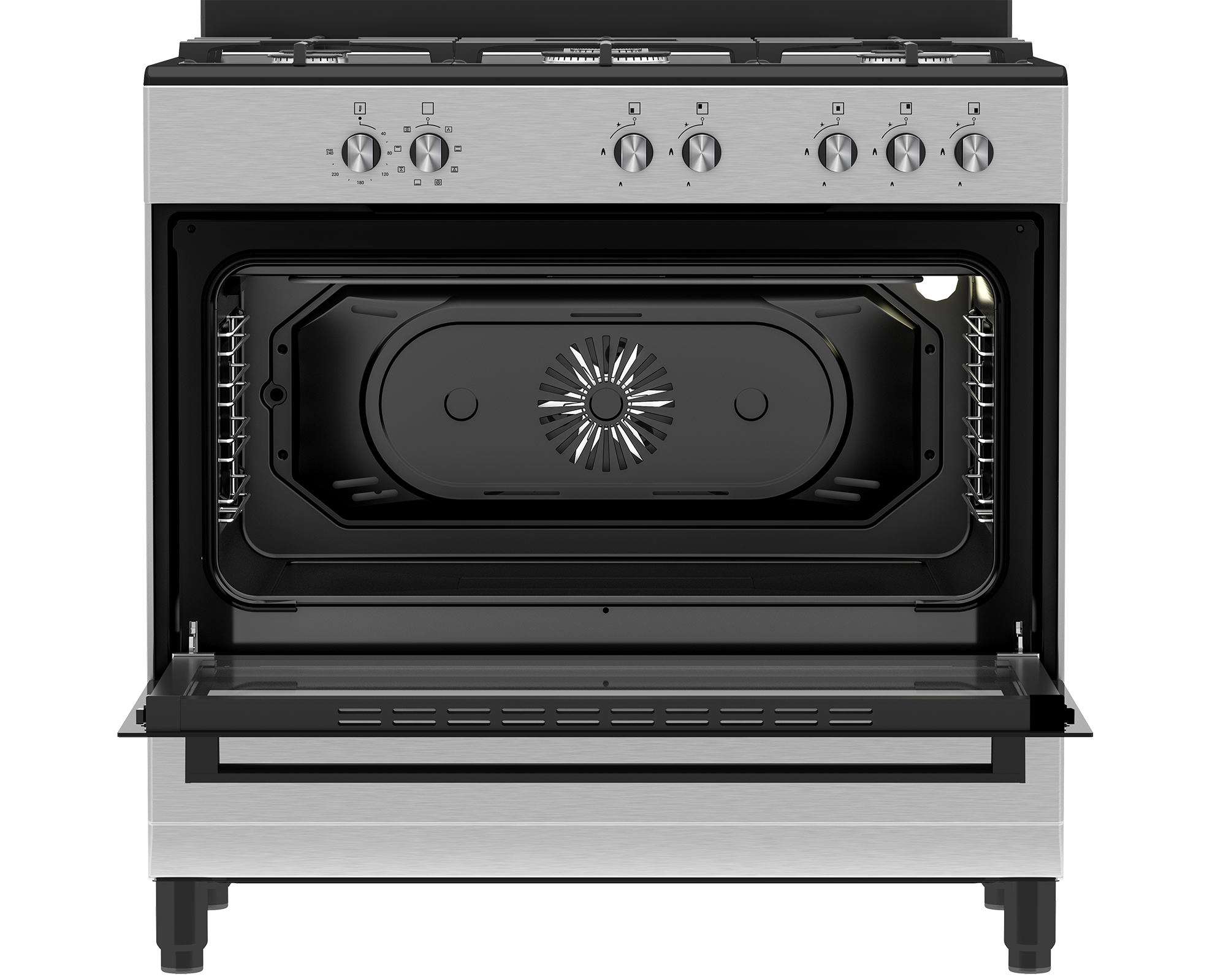90cm New York Gas Electric Range Cooker ThermoFan+ Black - The Gas Boys