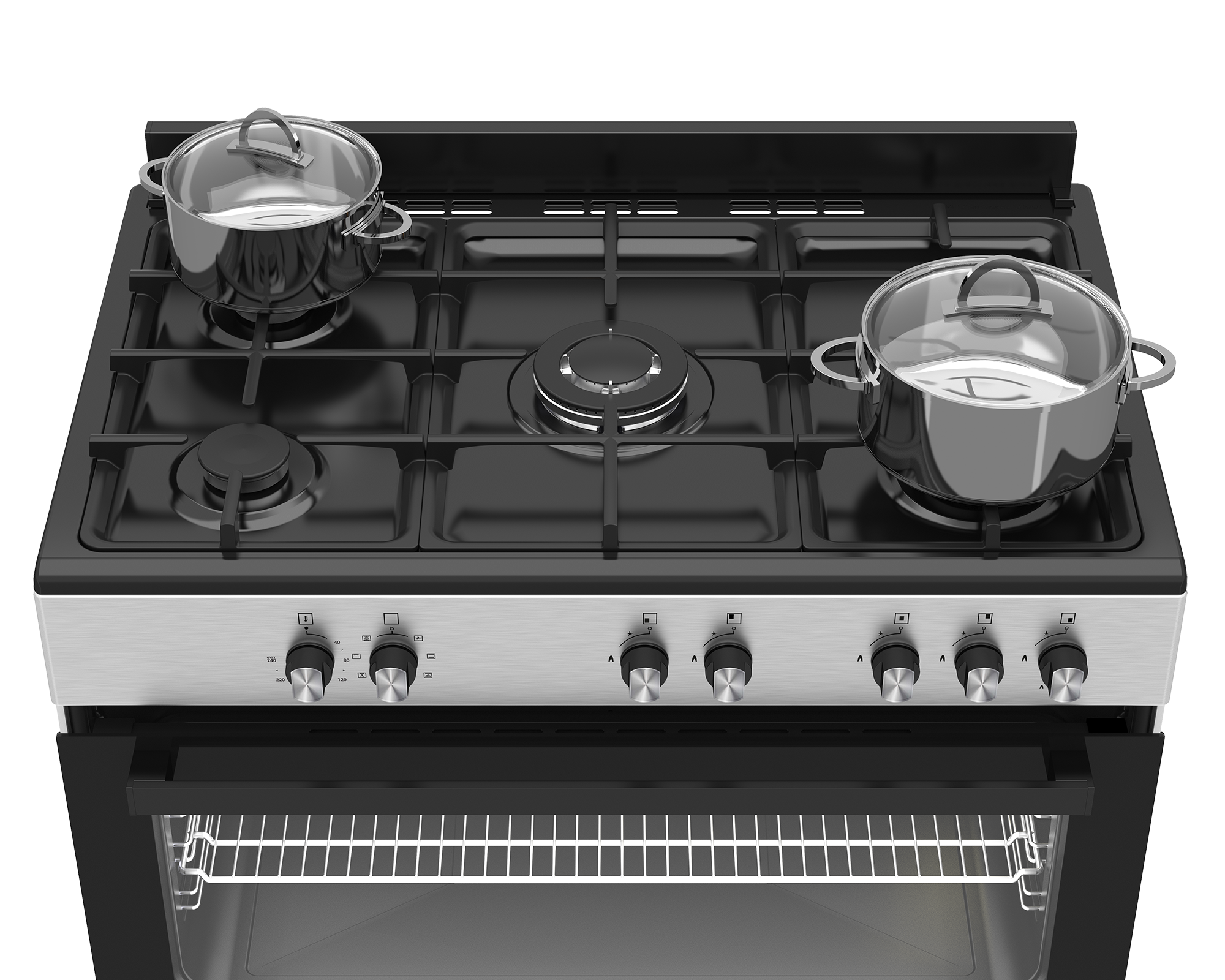 90cm New York Gas Electric Range Cooker ThermoFan+ Black - The Gas Boys