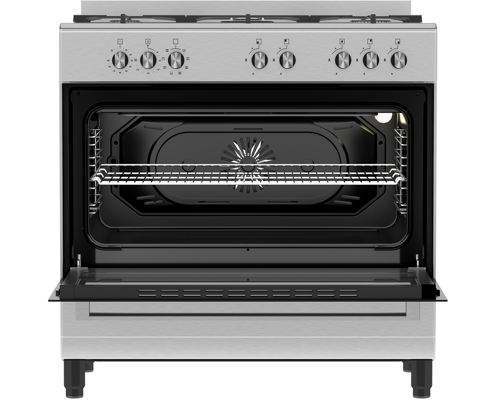 90cm New York Gas Electric Range Cooker ThermoFan+ Inox - The Gas Boys