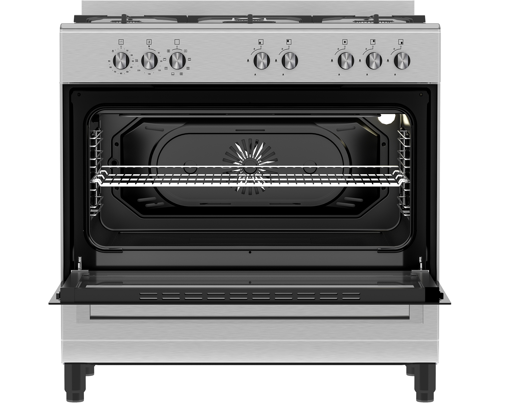 90cm New York Gas Electric Range Cooker ThermoFan+ Inox - The Gas Boys