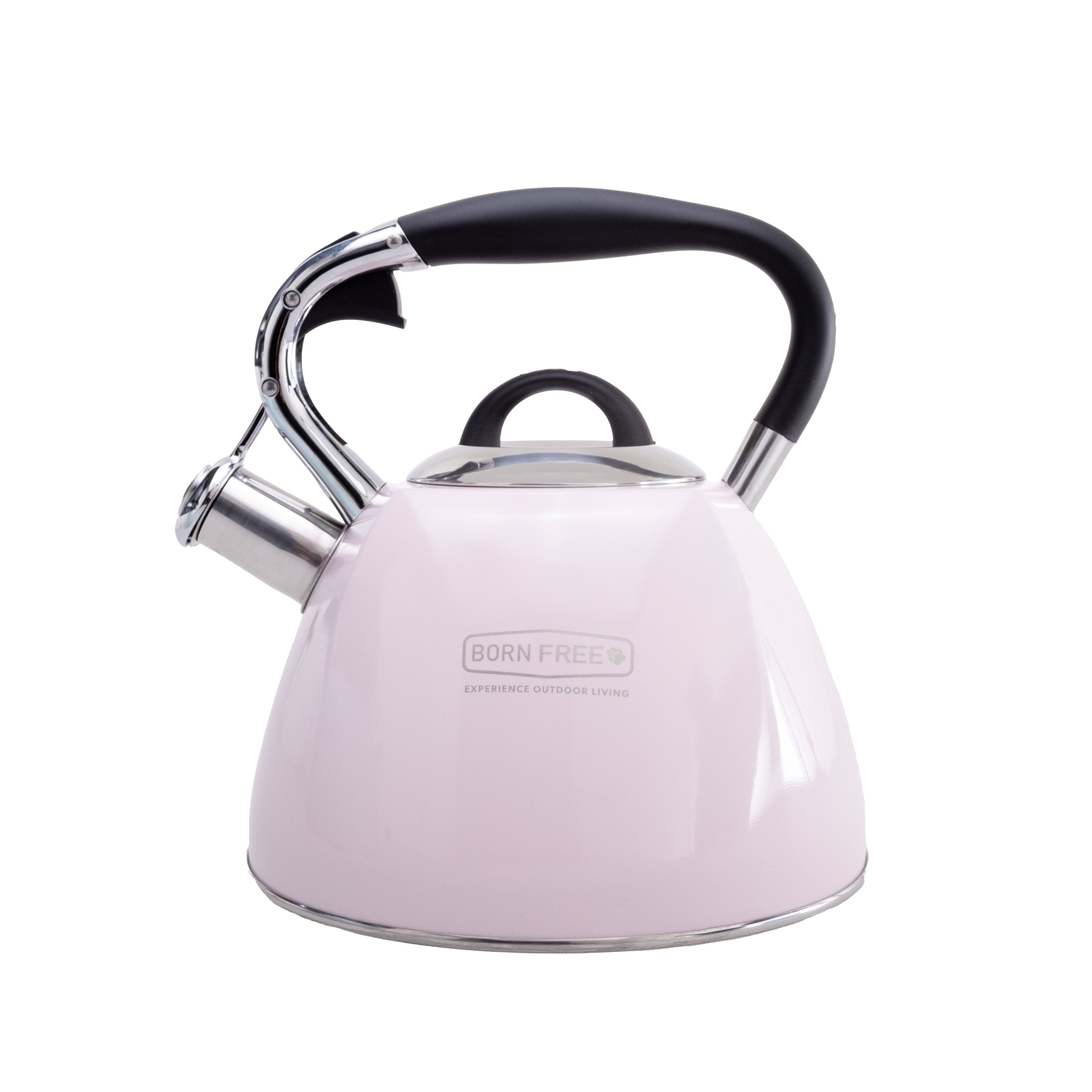 Pink whistling kettle by My Store with a classic design, featuring a sturdy handle and spout for boiling water.