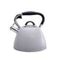 Grey whistling kettle from The Gas Boys featuring a classic design and a sturdy handle for easy pouring.