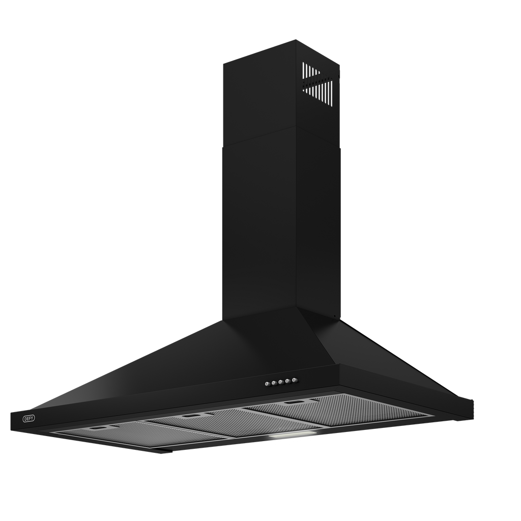 90cm Chimney Hood Black - The Gas Boys