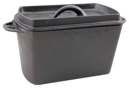 Cast iron bread pot with lid, black durable cookware for baking bread, from The Gas Boys.