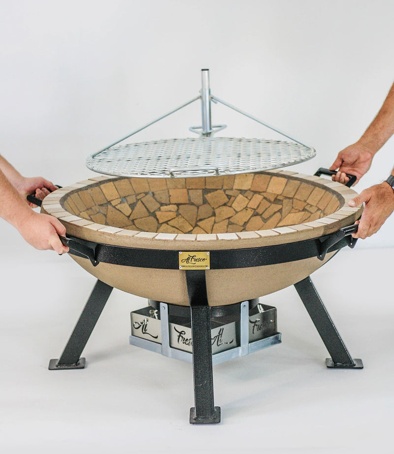 AlFresco fire pit by The Gas Boys with a modern design, suitable for outdoor heating and gatherings.