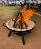 AlFresco Fire Pits by The Gas Boys featuring a modern fire pit with a sturdy metal bowl and decorative stone surround.