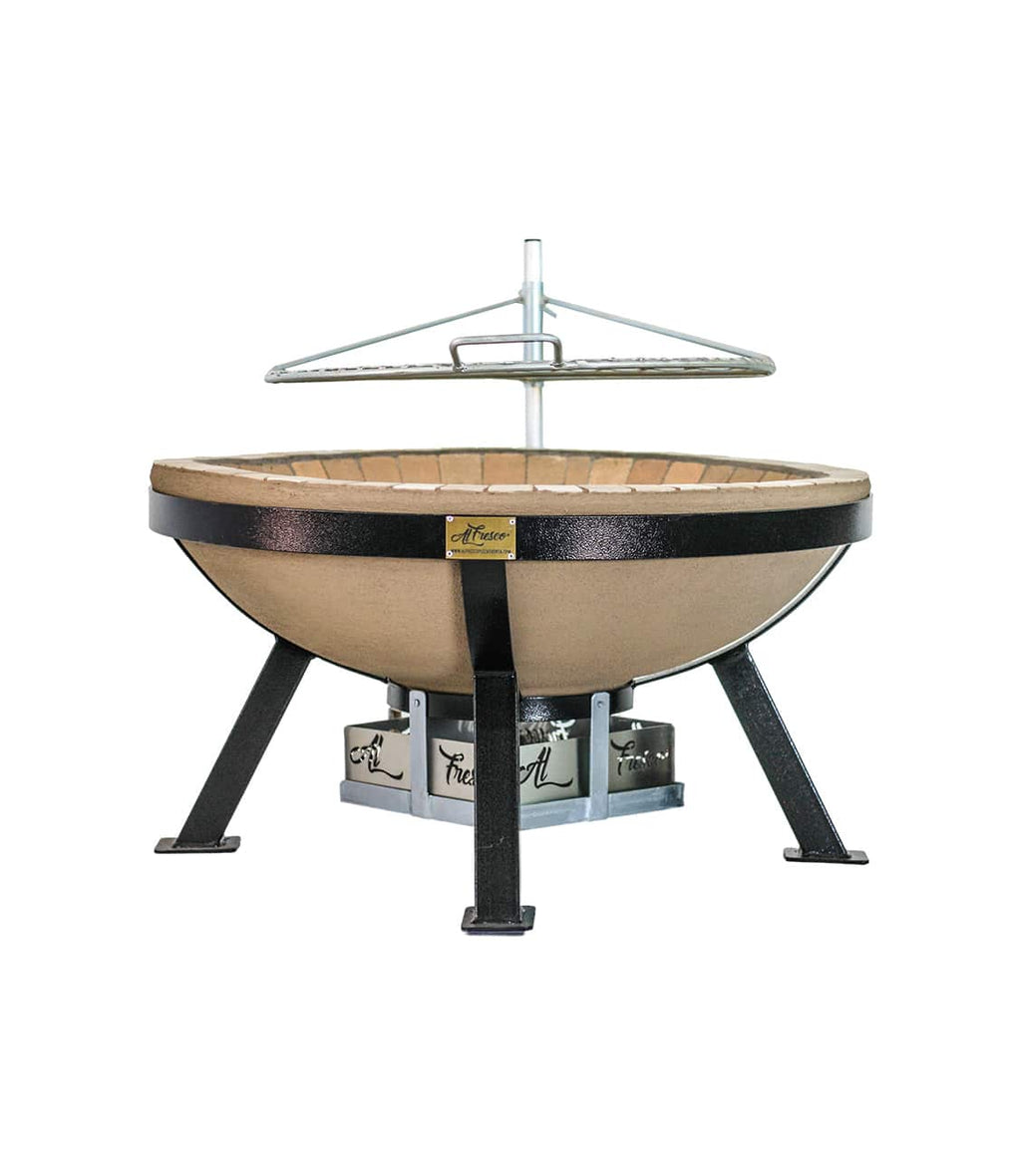 AlFresco Fire Pits by The Gas Boys featuring a fire pit with a braai grid for outdoor cooking and ambiance.