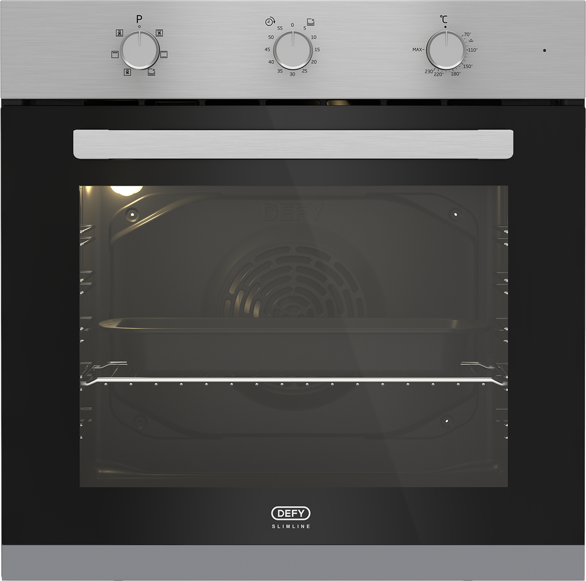 60cm Slimline Eye-Level Fan Assisted Oven Inox Imitate - The Gas Boys