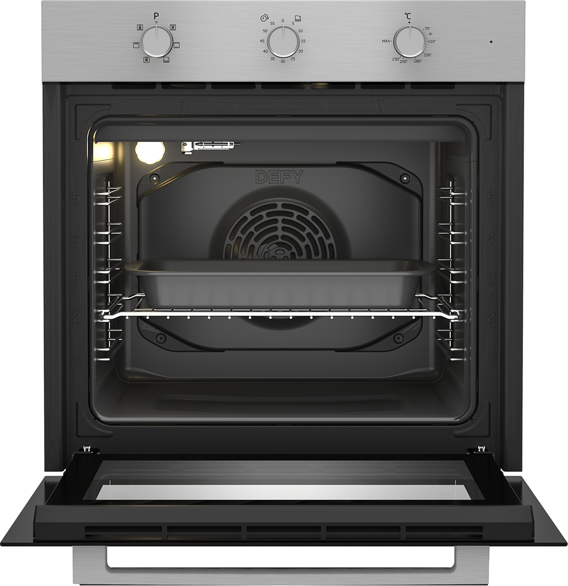 60cm Slimline Eye-Level Static Oven Stainless Steel - The Gas Boys