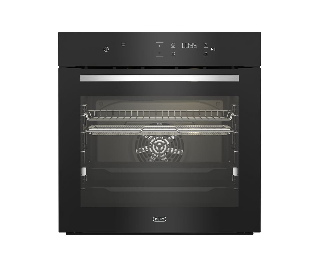 60cm Slimline Eye-Level Oven ThermoFan+ & AirFire Black - The Gas Boys