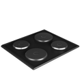 60cm Slimline Solid Hob Black NCP - The Gas Boys