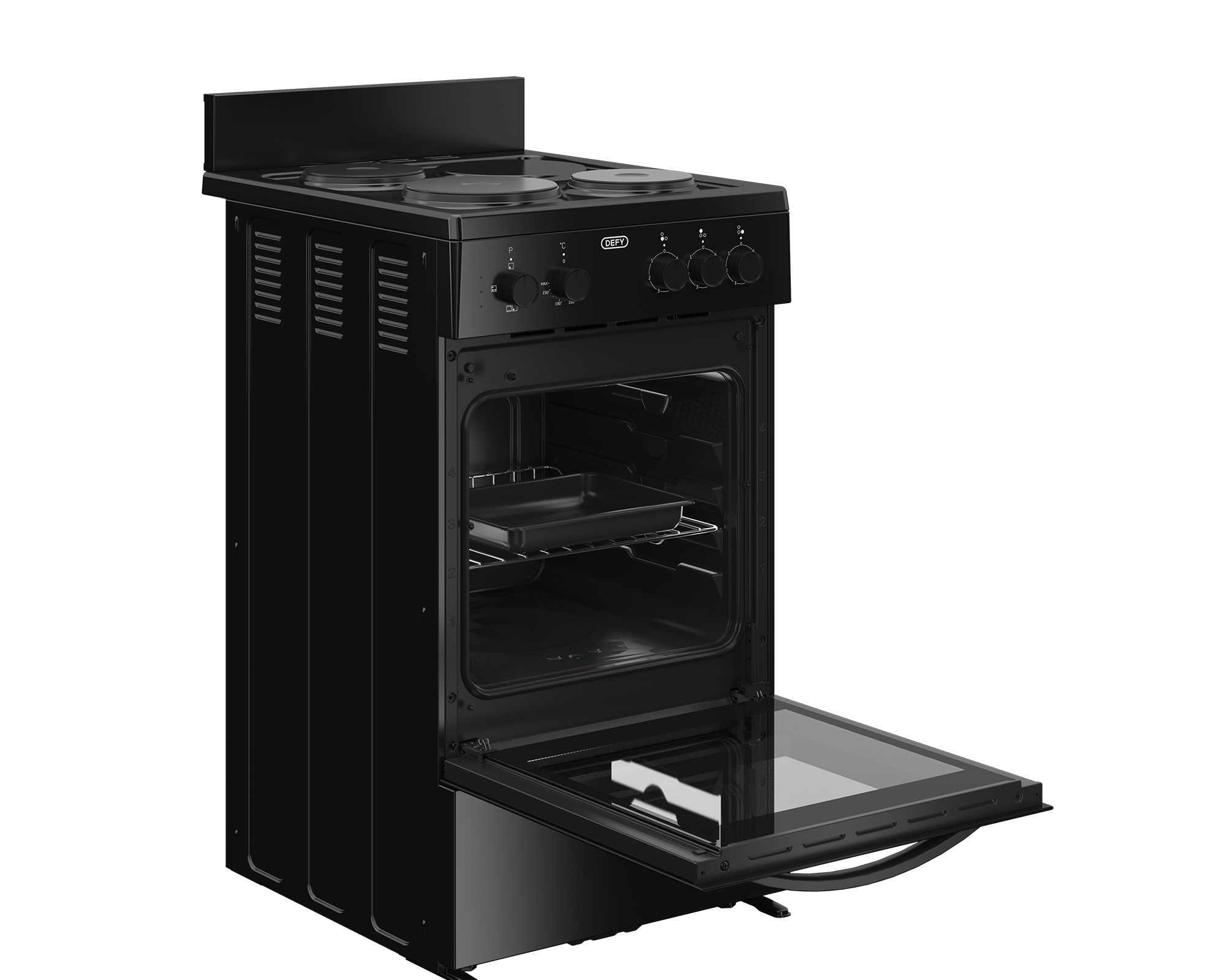 50cm 3 Plate Compact Electric Stove Black Plug FC - The Gas Boys