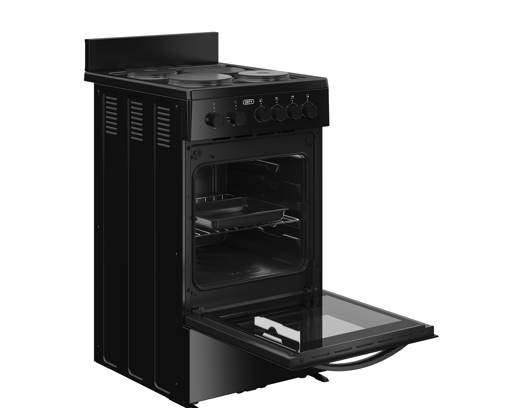 50cm 4 Plate Compact Electric Stove Black FC - The Gas Boys