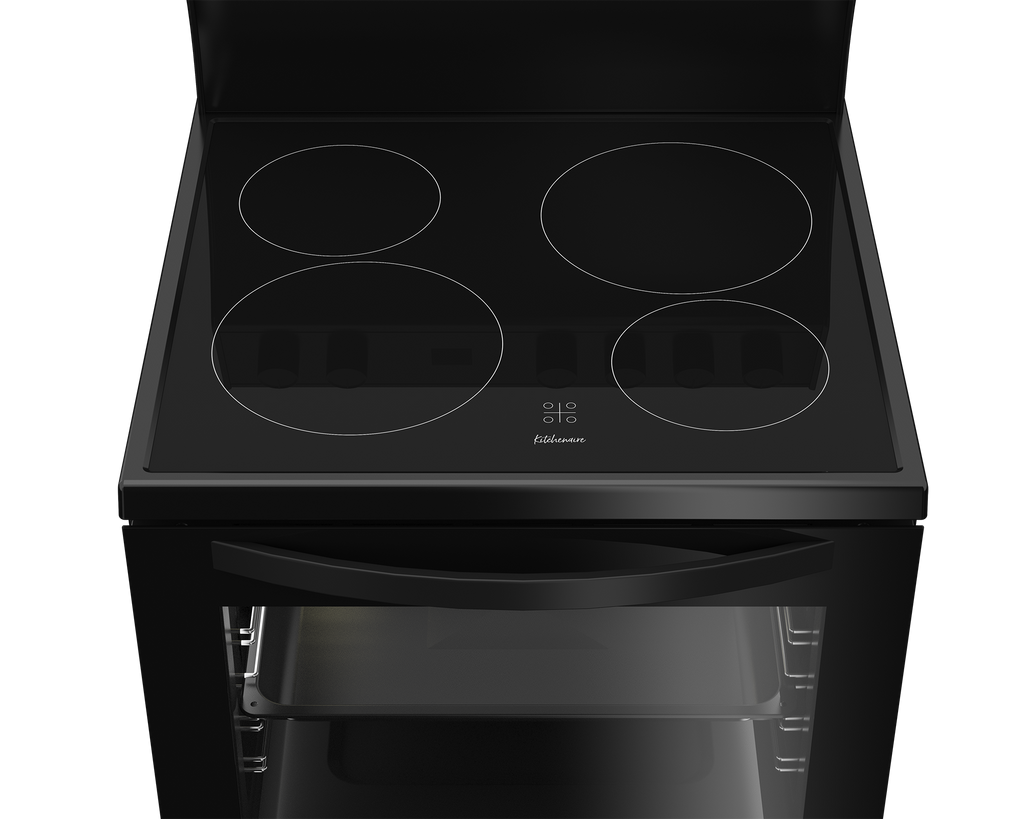 60cm Vitroceramic Freestanding Stove ThermoFan+ Black RC - The Gas Boys
