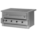 Chad-O-Chef hybrid braai with four burners, featuring stainless steel construction and versatile grilling surfaces.