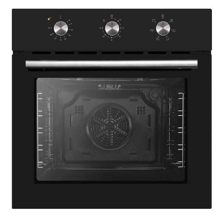 LUXE AM7006 60 cm electric oven with 70L capacity, LPGSA approved, showing control panel and stainless steel finish.
