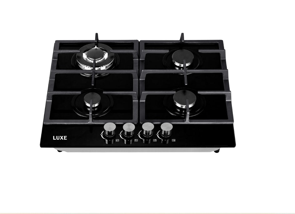 LUXE BL60 60 cm 4 Burner Gas On Glass Hob - The Gas Boys