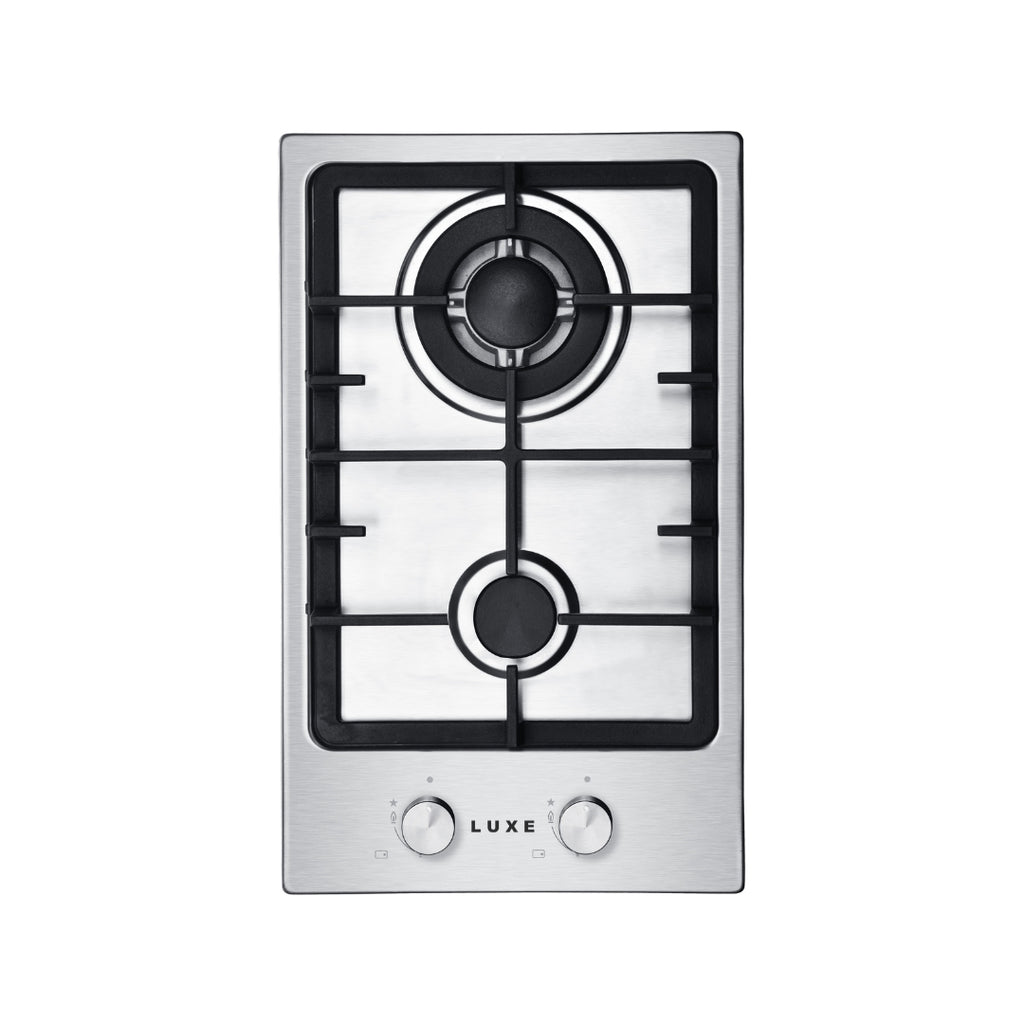 LUXE SS30 30 cm 2 Burner Stainless Steel Hob - The Gas Boys