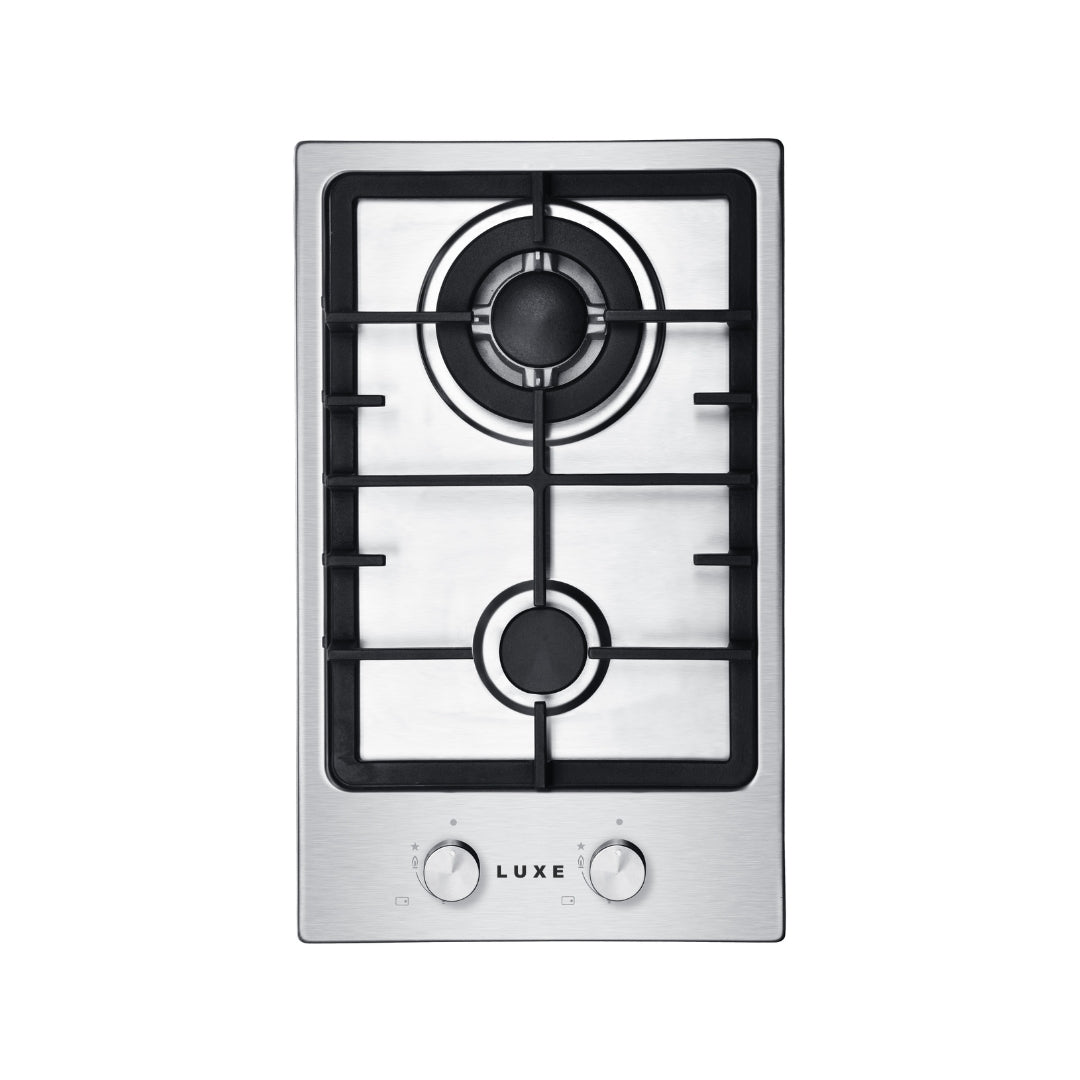 LUXE SS30 30 cm 2 Burner Stainless Steel Hob - The Gas Boys