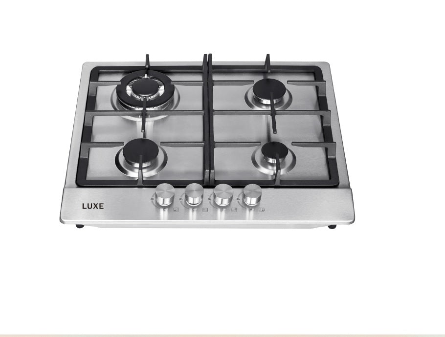 LUXE SS60 60 cm 4 Burner Stainless Steel Hob - The Gas Boys